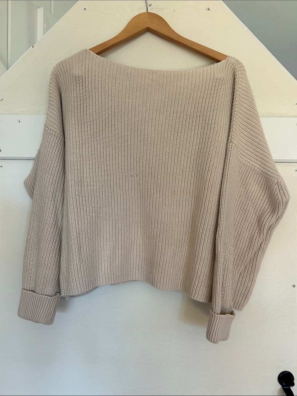 French Connection boat neck 100% cotton oversized sweater